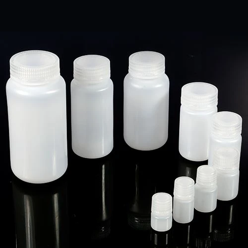 Venda a l'engròs de fàbrica 5ml ~ 1000ml Laboratori PP i ampolles de reactiu de boca ampla de plàstic HDPE de color natural o marró